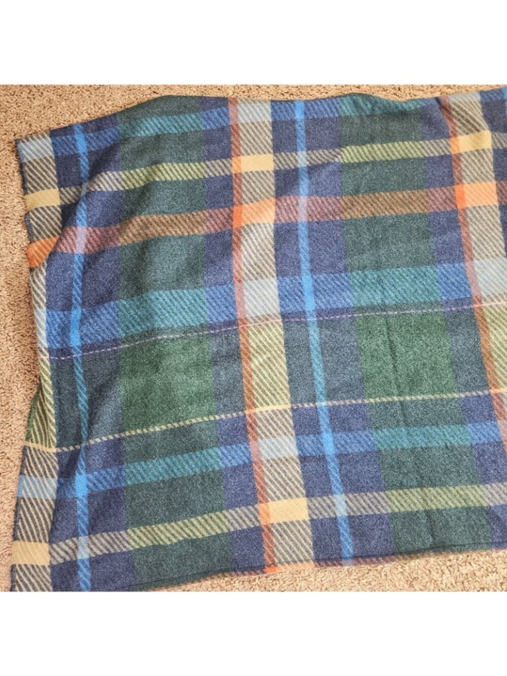 CJ Banks Open Front Shawl Wrap Womens 41x29 Plaid Green Blue Poncho - Picture 9 of 10